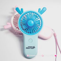 Mini Fan - Quạt Cầm Tay nhiều mẫu Sừng Siêu Kute ( nhiều màu)