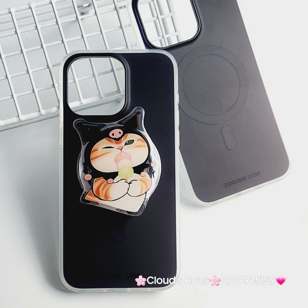 Case Ốp điện thoại iPhone Trong Nhám Magsafe Đen Zoozoo Case iPhone 12/13/14/15/Pro/Promax