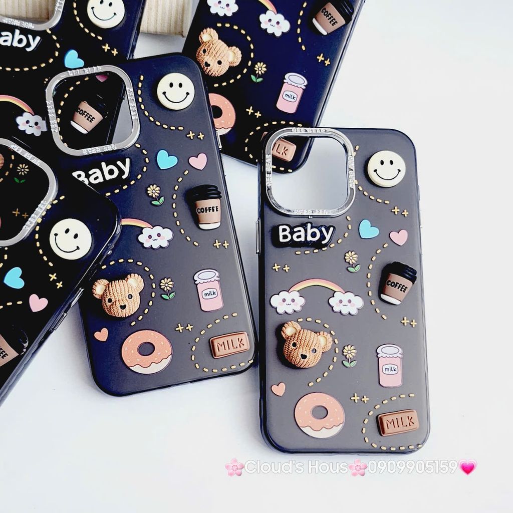 Case Ốp điện thoại iPhone Nền Đen Nhám Icon Nổi Viền Cam Titan iPhone 11/12/13/14/15/Pro/Promax