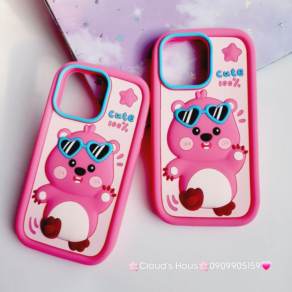 Case Ốp điện thoại iPhone Su dẻo Chuột Loopy Đeo Kính Cute 100% Viền Xanh iPhone 11/12/13/14/15/Pro/Promax