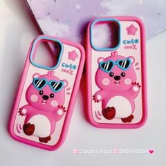 Case Ốp điện thoại iPhone Su dẻo Chuột Loopy Đeo Kính Cute 100% Viền Xanh iPhone 11/12/13/14/15/Pro/Promax