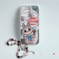 Case Ốp điện thoại iPhone Labubu Moko Hồng Ánh Lông Vũ Bạc Hologram iPhone 7+/8+/X/XSM/11/12/13/14/15/Plus/Pro/Promax
