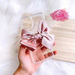 CASE iPhone NƠ VẢI TRONG SUỐT ( 2 mẫu).