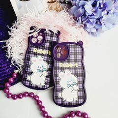 CASE IPHONE NHÁM DA TAI GẤU Tím  - THỎ Rabbit