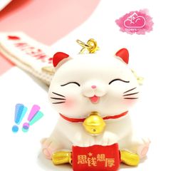 Móc khoá Mèo May Mắn Mập Ú Meow - Dây vải - TẾT