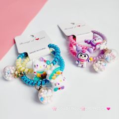 Đồ cột tóc dây xoăn Charm hoạt hình (cặp)