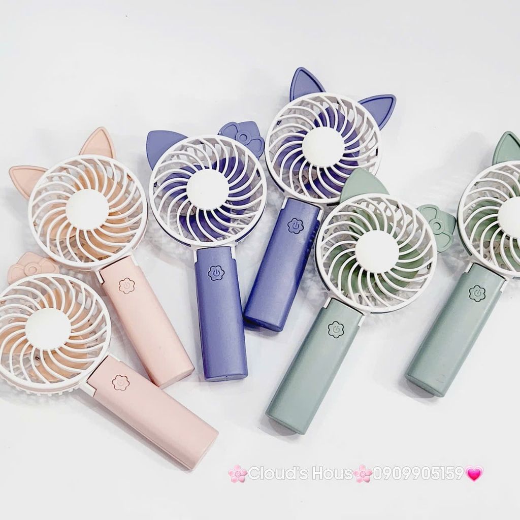 Quạt Cầm Tay - Để Bàn Tai Mèo Gập Được Đầu