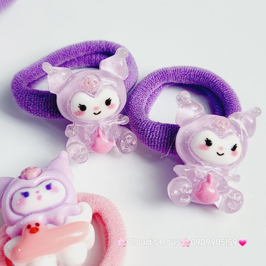 Cột tóc Charm to Kuromi Cinnamoroll Melody Flan (cặp)