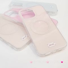 Case Ốp điện thoại iPhone Trong Crytal Magsafe Màu Beige Pastel Case iPhone 12/13/14/15/16/Pro/Promax