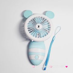 Quạt Cầm Tay Mini Thân Sọc Tai Gấu Tai Thỏ Tai Mèo