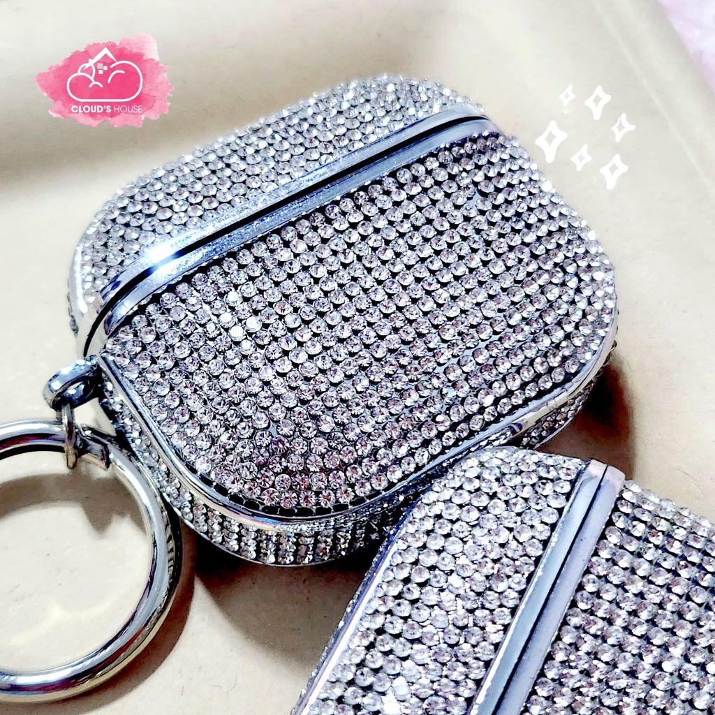 Cover Case Vỏ bảo vệ Airpod Đính đá Trắng sang chảnh Airpod 1/2/3/Pro/Pro2