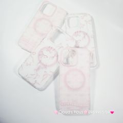 Case Ốp điện thoại iPhone Magsafe Nền Hồng Nơ Hồng Girl's Favorite Bow ZoozooCase iPhone 12/13/14/15/16/Pro/Promax