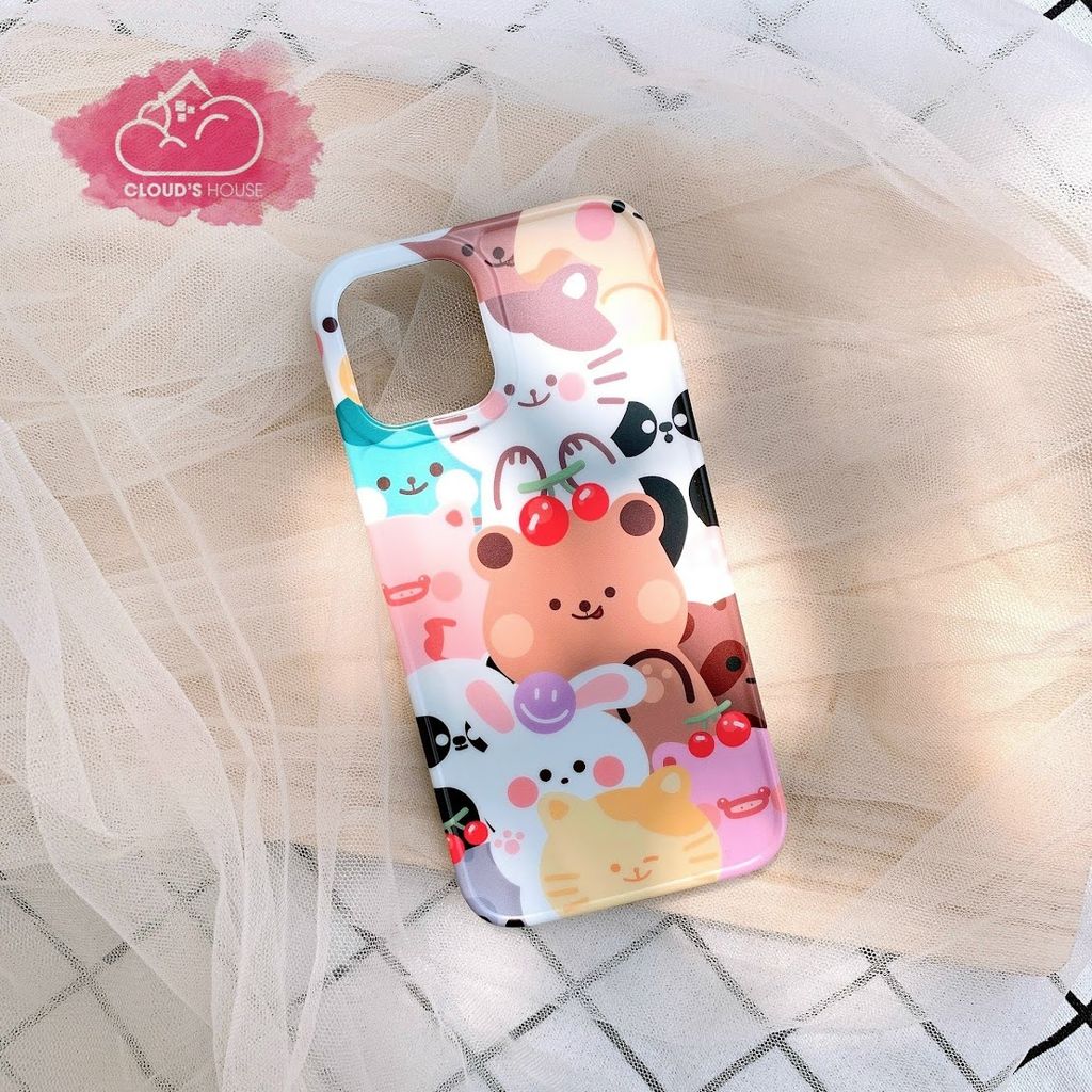 CASE IPHONE NHÁM BÓNG GẤU ANIMAL Form vuông