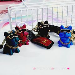 MÓC KHÓA Chó BULLDOG Đeo Kính Cool Ngầu