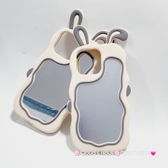 Case Ốp điện thoại iPhone Su dẻo Tai Thỏ Gợn Sóng Lưng Gương iPhone 6P/7P/8P/X/Xs/XSMax/11/12/13/14/15/Pro/Promax