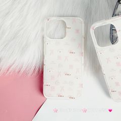 Case Ốp điện thoại iPhone Nơ Sticker Dễ Thương Nền Trắng iPhone 11/12/13/14/15/Pro/Promax