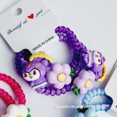 Đồ cột tóc dây xoăn Charm hoạt hình (cặp)