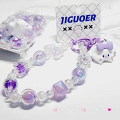 Vòng charm đeo tay hoạt hình kute Thỏ Tai Dài Nơ Tím