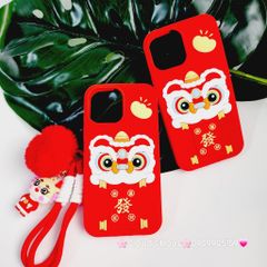 Case Ốp điện thoại iPhone Su dẻo Lân Đỏ TẾT Lì Xì iPhone 11/12/13/14/15/Pro/Promax