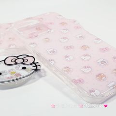 Case Ốp điện thoại iPhone Hello Kitty Nền Hồng PopSocket iPhone 12/13/14/15/16/Pro/Promax