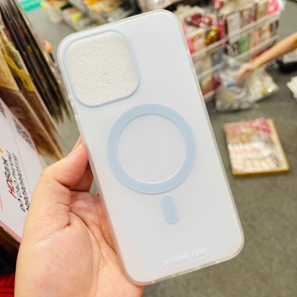 Case Ốp điện thoại iPhone Trong Nhám Magsafe Xanh dương Pastel Zoozoo Case iPhone 12/13/14/15/Pro/Promax