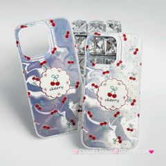 Case Ốp điện thoại iPhone Cherry Ánh Bạc Hologram iPhone 12/13/14/15/Pro/Promax
