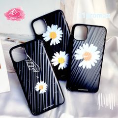 Case Ốp điện thoại Hoa Cúc Nhám Đen Có Vân Iphone 11promax