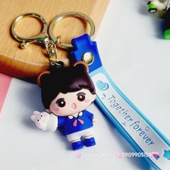 Móc Khóa Cậu Bé & Cô bé Áo Xanh Tay Thỏ Together Forever