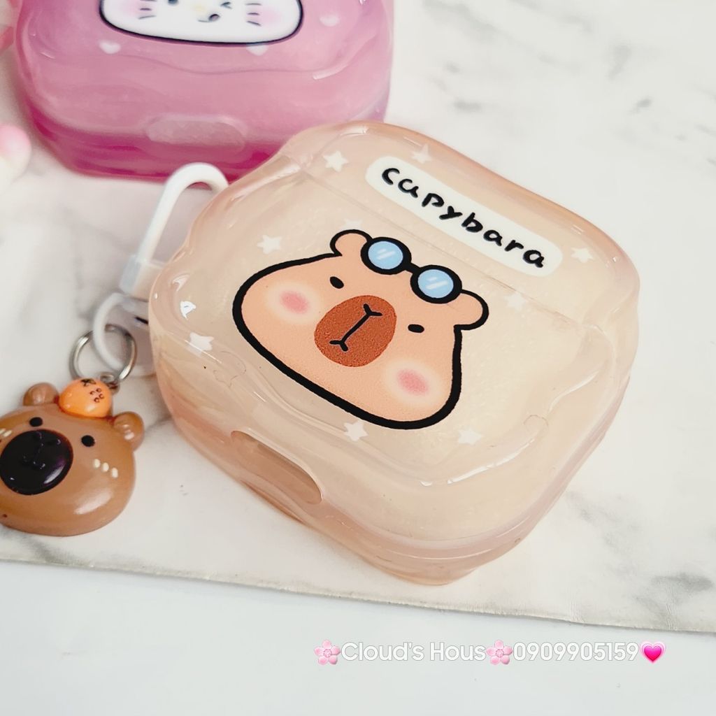 Cover Case Vỏ bảo vệ Airpod Chuột Capybara phao gợn sóng Airpod 1/2/3/Pro/Pro2