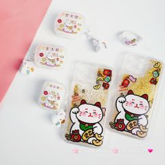 Cover Case Vỏ bảo vệ Airpod Mèo Thần Tài Vẫy Tay Charm Mèo Airpod 1/2/3/Pro/Pro2 - TẾT