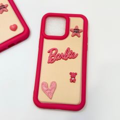 Case Ốp điện thoại iPhone Phao Viền Hồng Barbie & Celin icon nổi bánh bèo iPhone 11/12/13/14/15/Pro/Promax