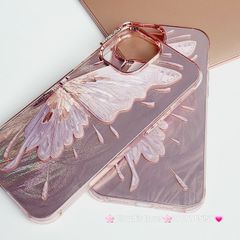 Case Ốp điện thoại iPhone Con Bướm Butterfly Hologram Nền Hồng iPhone 11/12/13/14/15/Pro/Promax