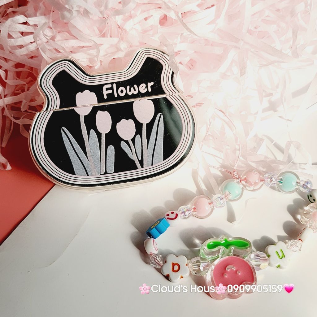 Cover Case Vỏ bảo vệ Airpod Hoa Tulip tráng gương có vòng Airpod 1/2/3/Pro/Pro2