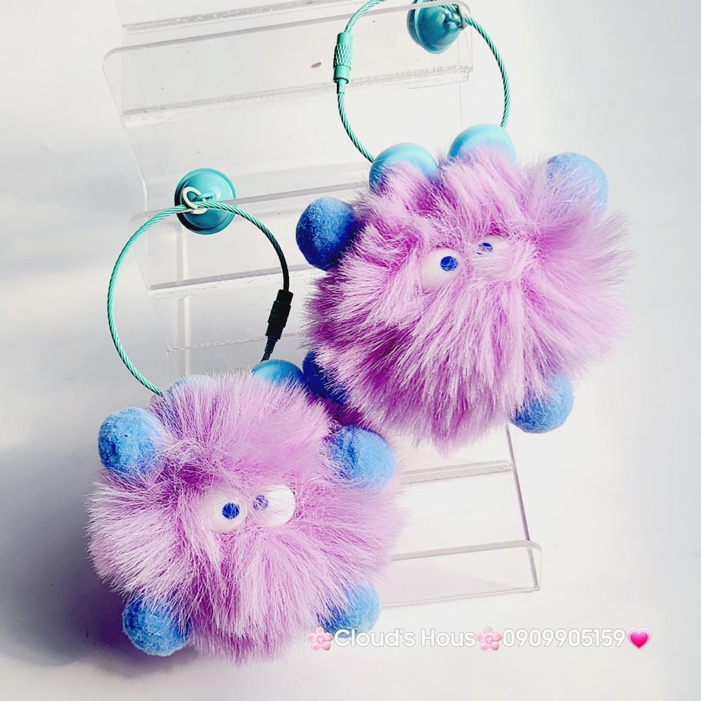 Móc Khóa Cục Bông Monster  Nhiều Màu Dễ Thương