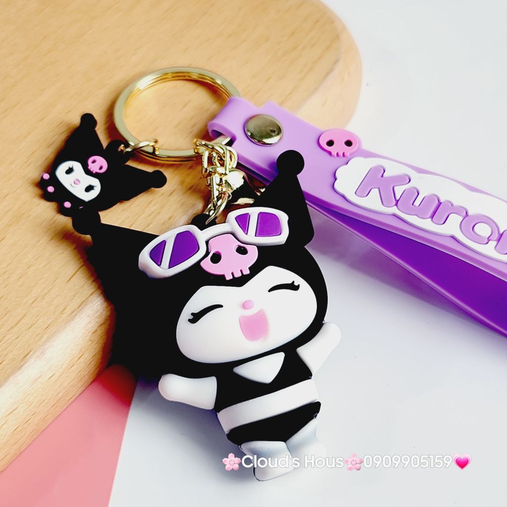 Móc Khóa Kuromi Đen & Tím
