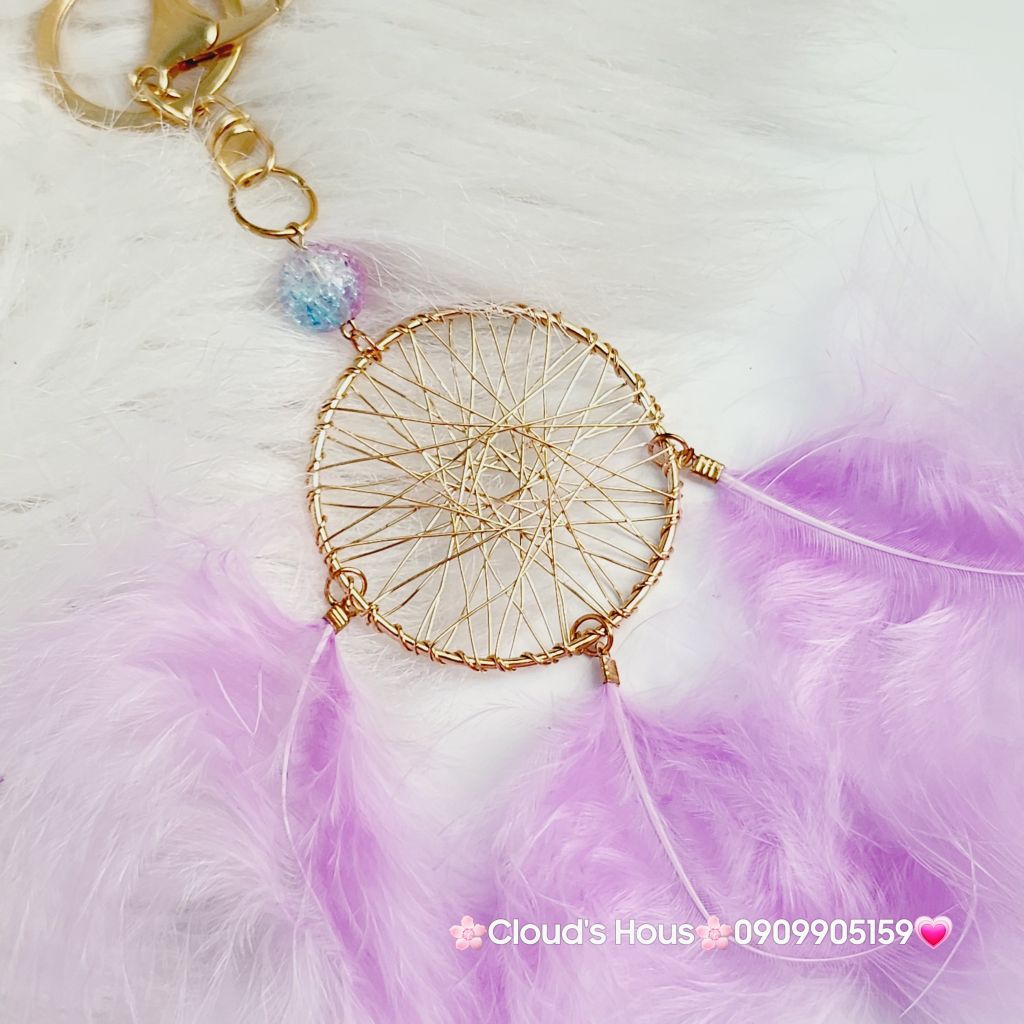 Móc khóa vòng DreamCatcher lông vũ