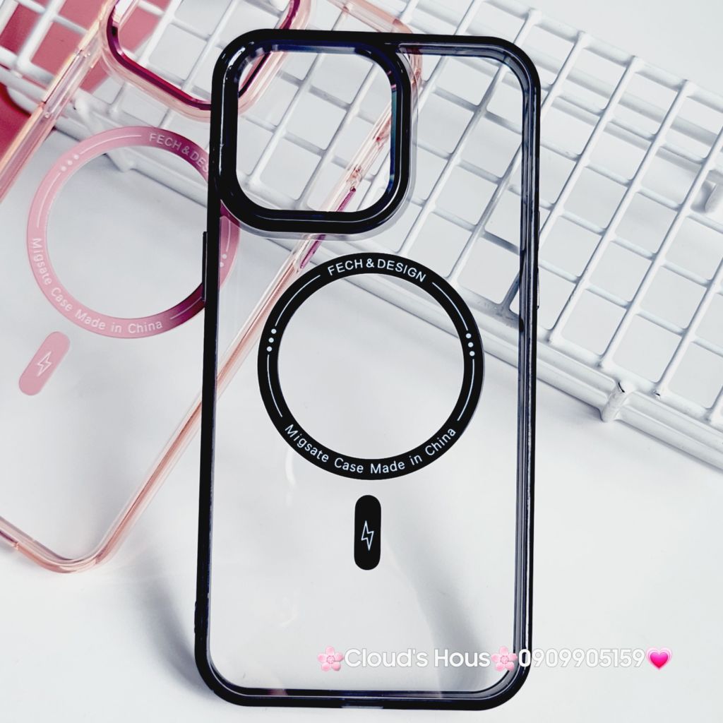 Case Ốp điện thoại iPhone X&M Trong viền hologram bóng iPhone 14Promax/ 15Promax (5 mẫu)