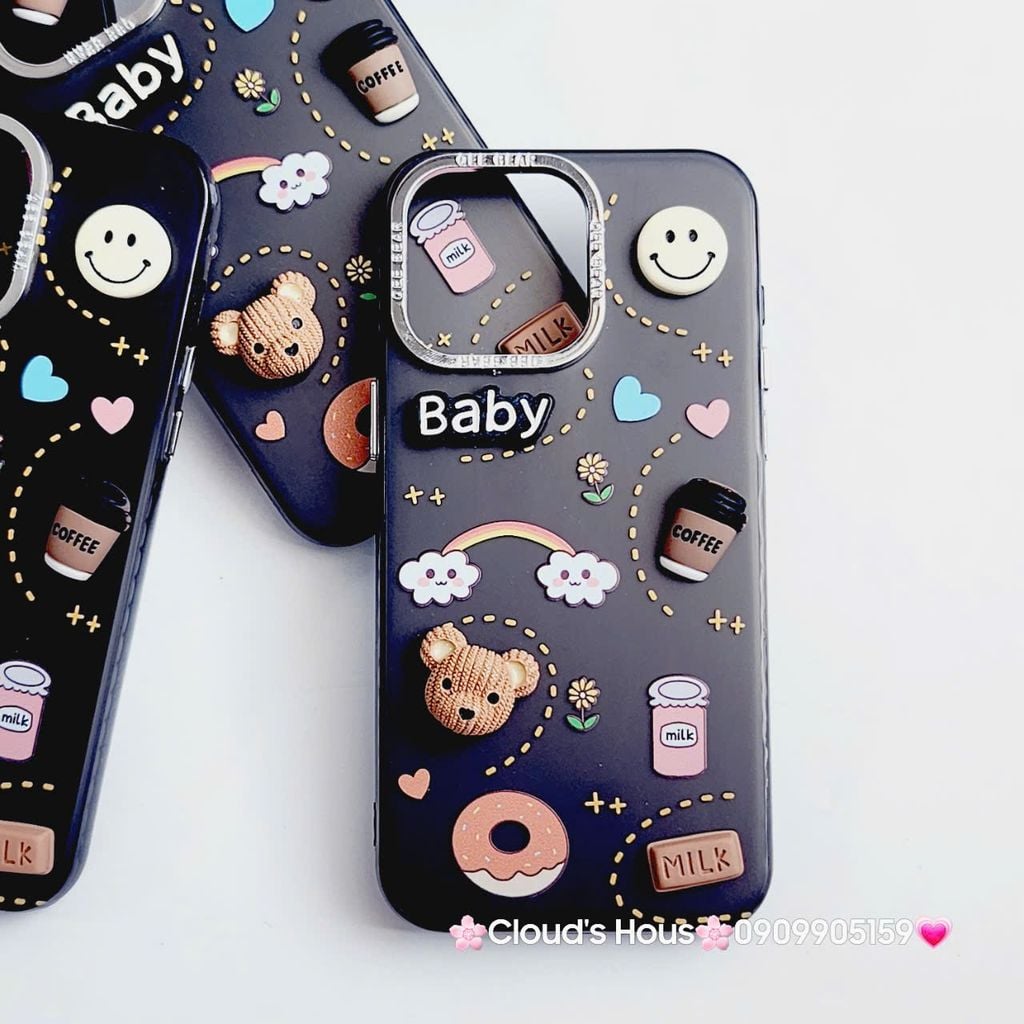 Case Ốp điện thoại iPhone Nền Đen Nhám Icon Nổi Viền Cam Titan iPhone 11/12/13/14/15/Pro/Promax