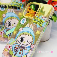 Case Ốp điện thoại iPhone Likgus Labubu Xanh lá Bling Hologram iPhone 12/13/14/15/Pro/Promax