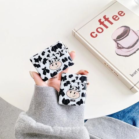 COVER AIRPOD Bò Sữa Form Vuông Sọc Vali
