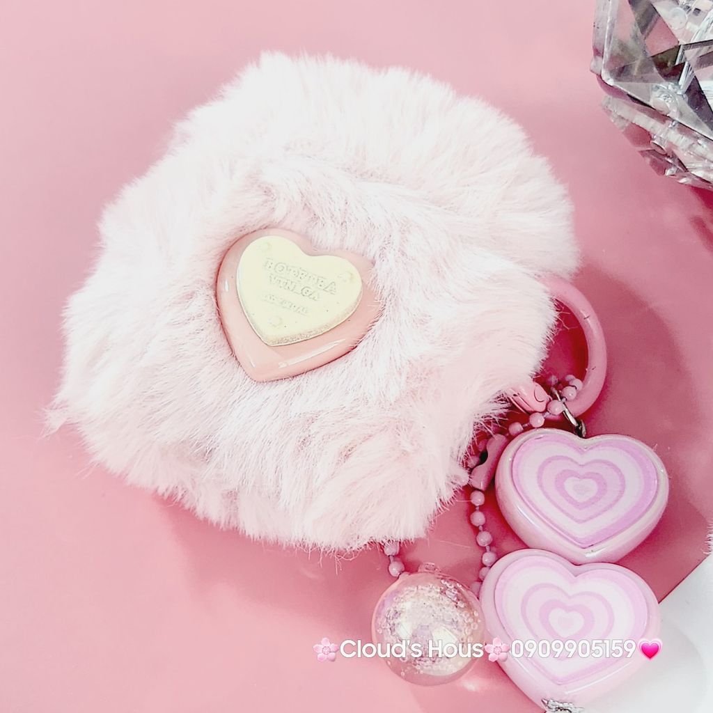 Cover Case Vỏ bảo vệ Airpod Lông Hồng trái Tim kèm móc khóa Airpod 1/2/3/Pro/Pro2