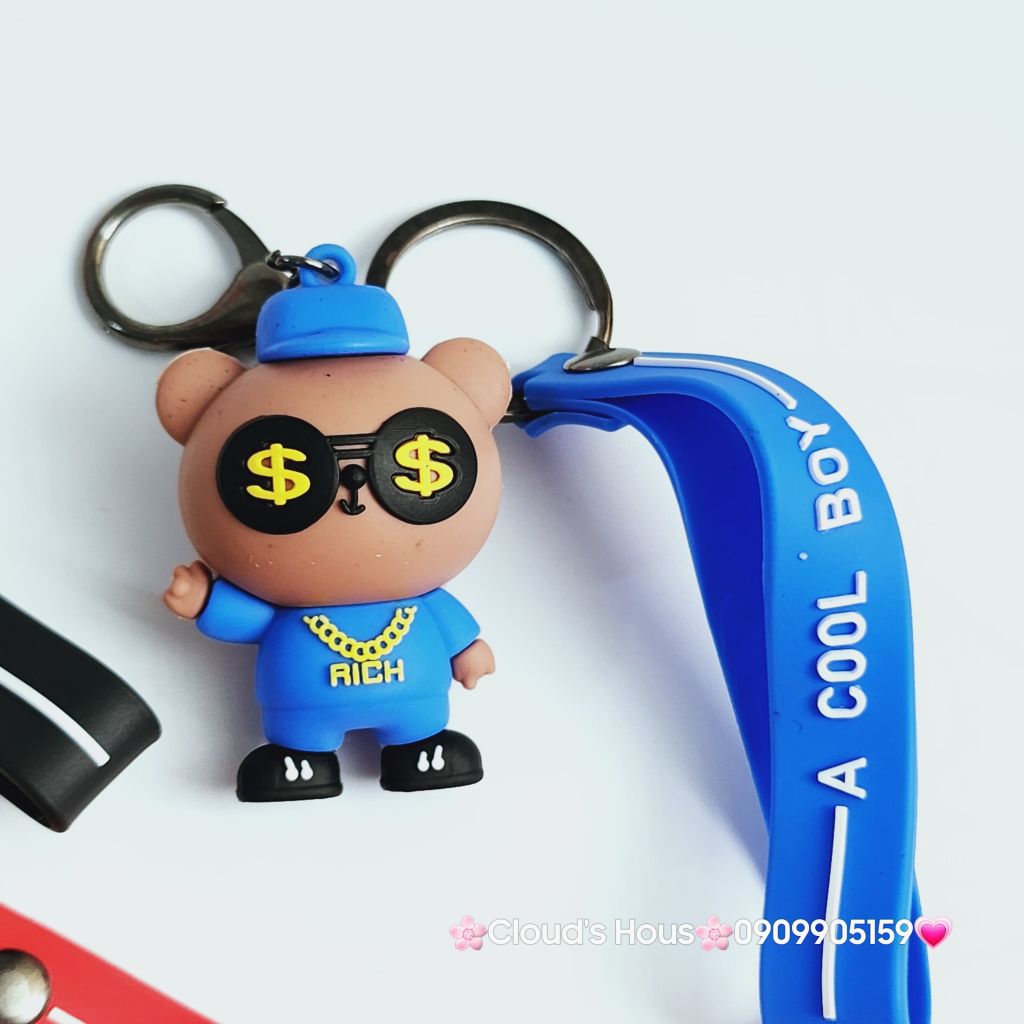 Móc Khóa Gấu Rich A Cool Boy