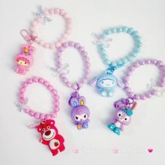 Vòng charm đeo điện thoại Ngọc trai Nơ trong Charm Hoạt hình