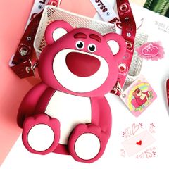 TÚI ĐEO CHÉO SILICONE GẤU DÂU LOTSO Màu đậm Chính Hãng Disney
