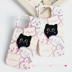 Case Ốp điện thoại iPhone Mèo Đen Cute dẻo nền trắng iPhone 11/12/13/14/15/Pro/Promax