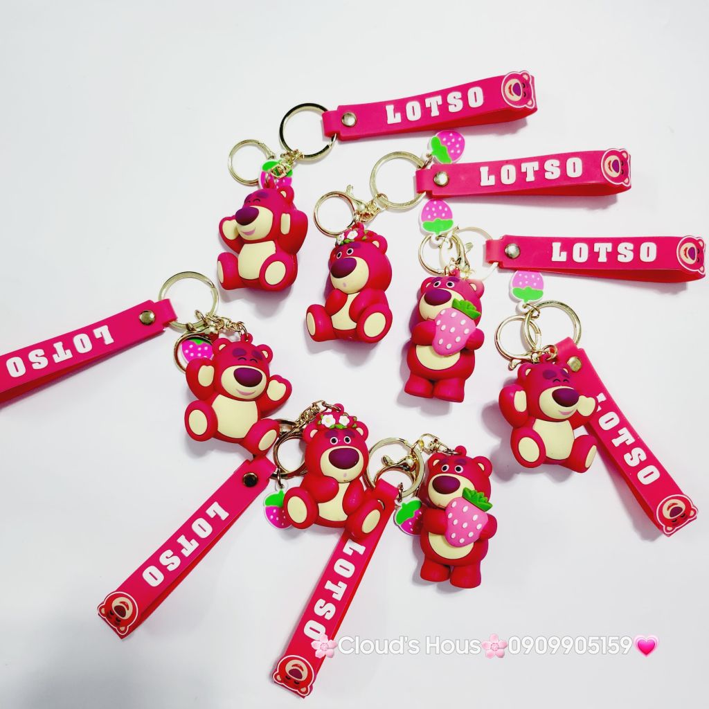 MÓC KHÓA GẤU DÂU LOTSO Mập Kute (4 mẫu)