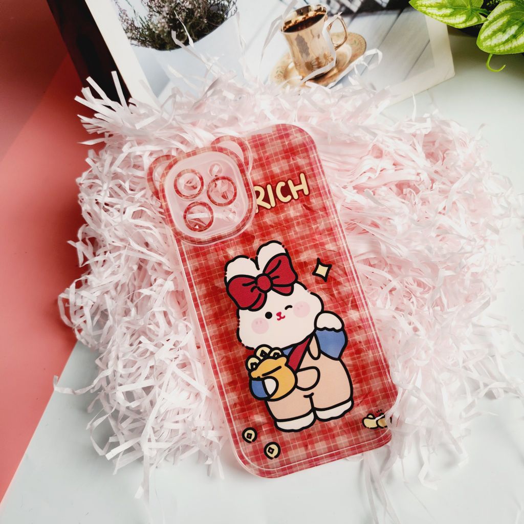 CASE iPhone TAI GẤU Trong Nhám Dẻo Chống Shock - Thỏ Rich