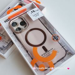 Case Ốp điện thoại iPhone HD CASE LƯNG TRONG VIỀN ĐÍNH ĐÁ CAMERA Magsafe Trong Chống Shock iPhone 16Promax(LUXURY CASE)