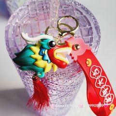 Móc Khóa Rồng Sặc Sỡ Phun Lửa Tết Tua rua - TẾT