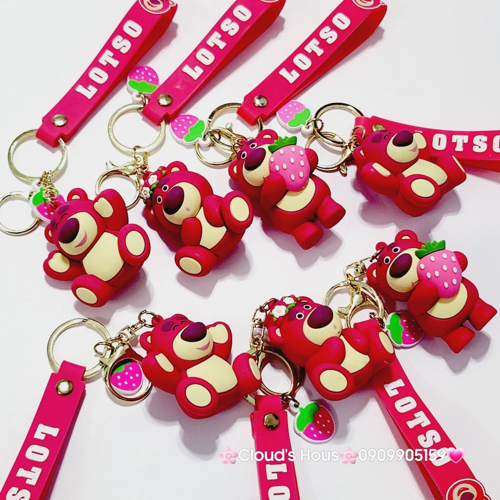MÓC KHÓA GẤU DÂU LOTSO Mập Kute (4 mẫu)